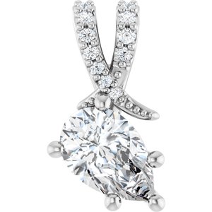18K White Gold 8.5x5.5 mm Pear Pendant Mounting
