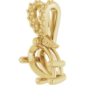10K Yellow Gold 8.5x5.5 mm Pear Pendant Mounting – image 4
