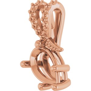 10K Rose Gold 8.5x5.5 mm Pear Pendant Mounting – image 4