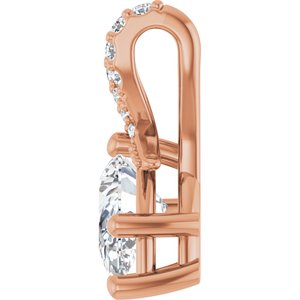 18K Rose Gold 8.5x5.5 mm Pear Pendant Mounting – image 5