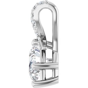14K White Gold 8.5x5.5 mm Pear Pendant Mounting – image 5