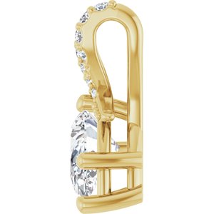 14K Yellow Gold 8.5x5.5 mm Pear Pendant Mounting – image 5