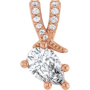 18K Rose Gold 7x4.5 mm Pear Pendant Mounting