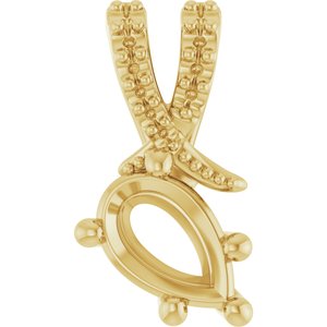 14K Yellow Gold 7x4.5 mm Pear Pendant Mounting – image 2