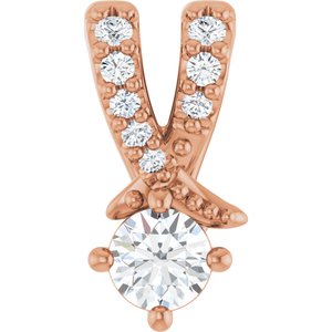 18K Rose Gold 3 mm Round Pendant Mounting