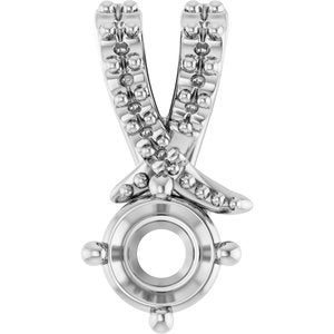 10K White Gold 4.1 mm Round Pendant Mounting – image 2