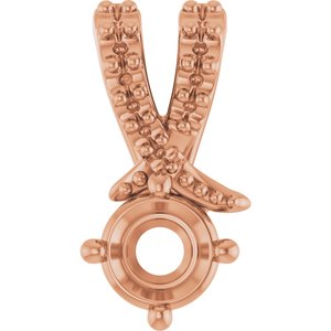 10K Rose Gold 4.1 mm Round Pendant Mounting – image 2