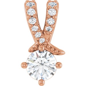 10K Rose Gold 4.1 mm Round Pendant Mounting