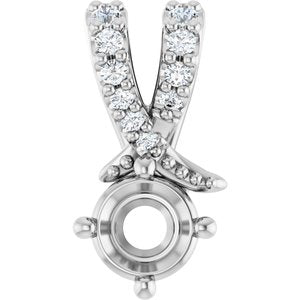 Sterling Silver 4.1 mm Round .05 CTW Lab-Grown Diamond Semi-Set Pendant – image 2