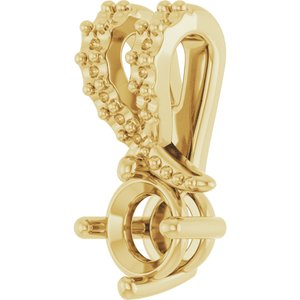 10K Yellow Gold 4.1 mm Round Pendant Mounting – image 4