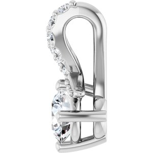 14K White Gold 4.1 mm Round .05 CTW Lab-Grown Diamond Semi-Set Pendant – image 5