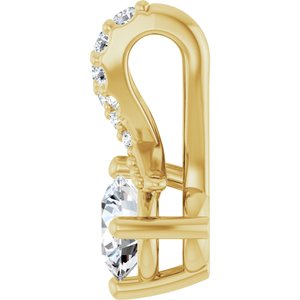 14K Yellow Gold 4.1 mm Round .05 CTW Lab-Grown Diamond Semi-Set Pendant – image 5