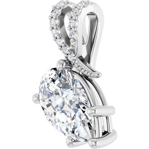 18K White Gold 11.5x7 mm Pear Pendant Mounting – image 3