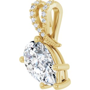 14K Yellow Gold 11.5x7 mm Pear Pendant Mounting – image 3
