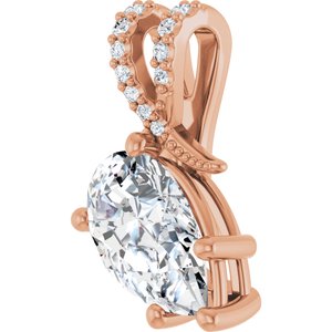 10K Rose Gold 11.5x7 mm Pear Pendant Mounting – image 3