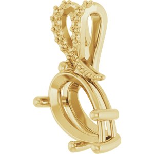 18K Yellow Gold 11.5x7 mm Pear Pendant Mounting – image 4