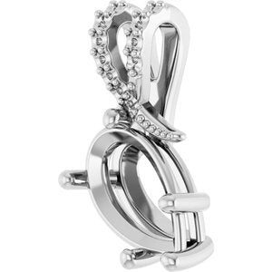 14K White Gold 11.5x7 mm Pear Pendant Mounting – image 4