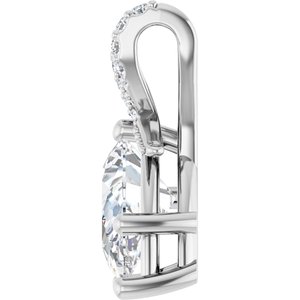 10K White Gold 11.5x7 mm Pear Pendant Mounting – image 5