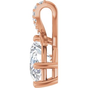 10K Rose Gold 11.5x7 mm Pear Pendant Mounting – image 5
