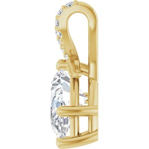 14K Yellow Gold 11.5x7 mm Pear Pendant Mounting – image 5