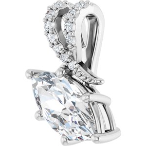 18K White Gold 11x5.5 mm Marquise Pendant Mounting – image 3