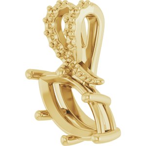 10K Yellow Gold 11x5.5 mm Marquise Pendant Mounting – image 4