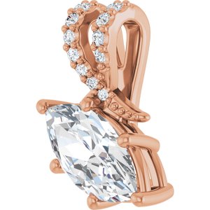 10K Rose Gold 11x5.5 mm Marquise Pendant Mounting – image 3