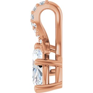 18K Rose Gold 11x5.5 mm Marquise Pendant Mounting – image 5