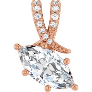 10K Rose Gold 11x5.5 mm Marquise Pendant Mounting
