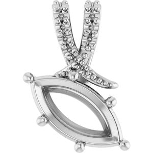 Platinum 11x5.5 mm Marquise Pendant Mounting – image 2