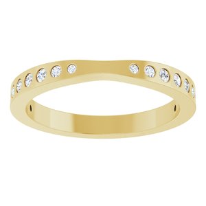 1/4 Ctw Natural Diamond Pinched Contour Band