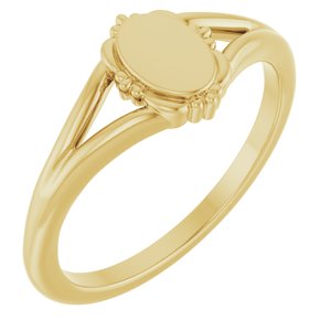 10K Yellow Gold Engravable Vintage-Inspired Signet Ring