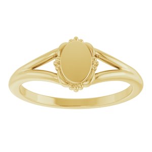 14K Yellow Gold Engravable Vintage-Inspired Signet Ring – image 3