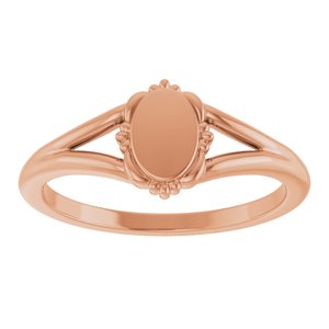 14K Rose Gold Engravable Vintage-Inspired Signet Ring – image 3
