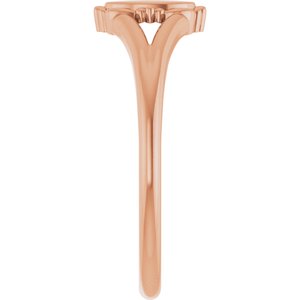 14K Rose Gold Engravable Vintage-Inspired Signet Ring – image 4