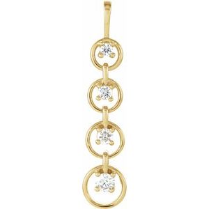 18K Yellow Gold 1/4 CTW Natural Diamond Journey Graduated Circle Pendant