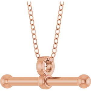 14K Rose Gold T-Bar 16-18" Necklace – image 2