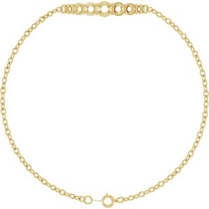 14K Yellow Gold Round Graduated Link Bracelet Mounting – image 2