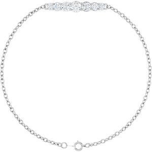 Sterling Silver 7/8 CTW Lab-Grown Diamond Link  Bracelet