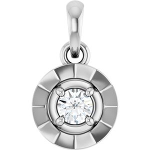10K White Gold 3 mm Round Bezel-Style Charm/Pendant Mounting