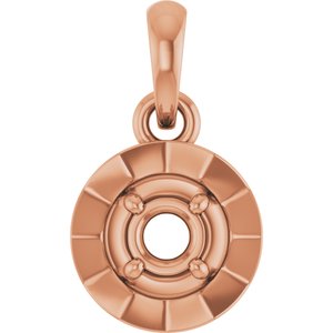 14K Rose Gold 3 mm Round Bezel-Style Charm/Pendant Mounting – image 2