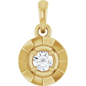 14K Yellow Gold 1/10 CTW Natural Diamond Charm/Pendant