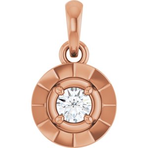 14K Rose Gold 1/10 CTW Lab-Grown Diamond Charm/Pendant