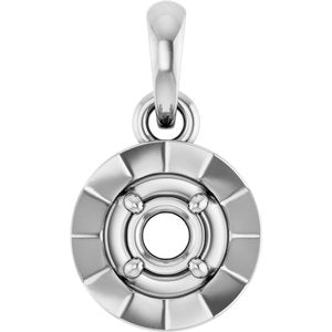 Sterling Silver 3 mm Round Bezel-Style Charm/Pendant Mounting – image 2