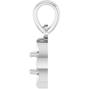 14K White Gold 3 mm Round Bezel-Style Charm/Pendant Mounting – image 6