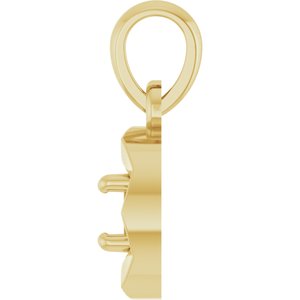 14K Yellow Gold 3 mm Round Bezel-Style Charm/Pendant Mounting – image 6