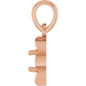 14K Rose Gold 3 mm Round Bezel-Style Charm/Pendant Mounting – image 6