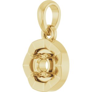 14K Yellow Gold 3 mm Round Bezel-Style Charm/Pendant Mounting – image 4