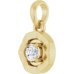 14K Yellow Gold 1/10 CTW Natural Diamond Charm/Pendant – image 2