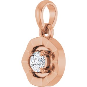 14K Rose Gold 1/10 CTW Natural Diamond Charm/Pendant – image 2